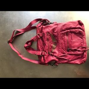 Zadig and Voltaire leather burgundy bag